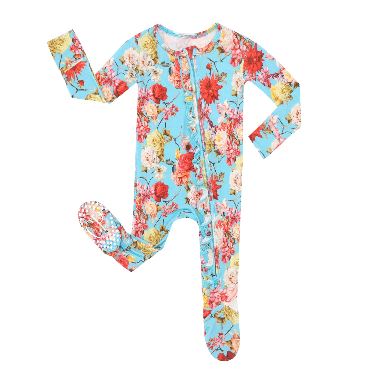 English Rose Footie Ruffled One Piece